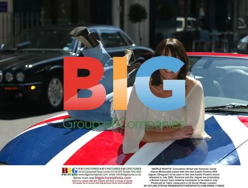 Suranne Jones poses with Austin Powers Jaguar