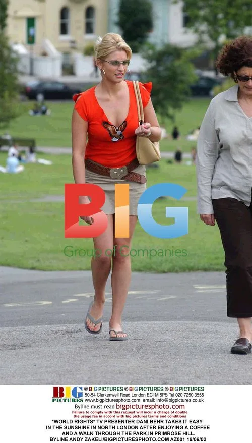 TV Presenter Dani Behr Relaxing in North London