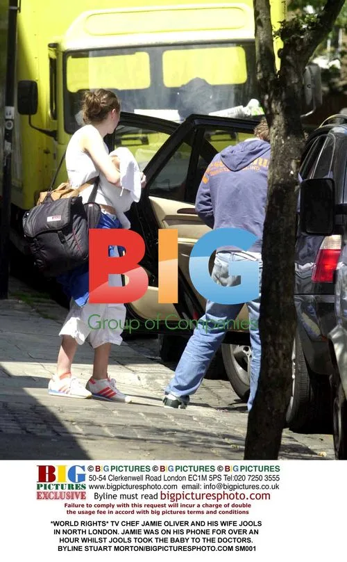 Jamie Oliver and Wife Jools in North London