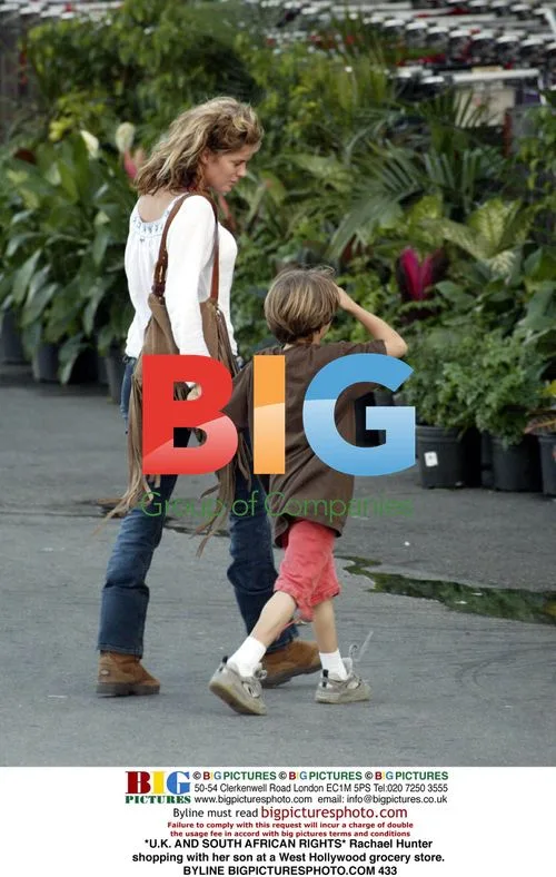 Rachael Hunter shopping with son in West Hollywood