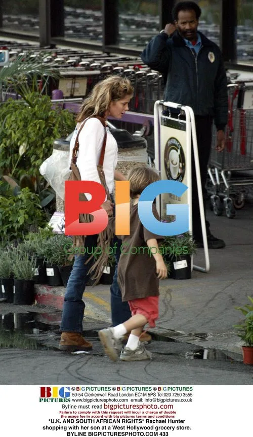 Rachael Hunter shopping with son in West Hollywood