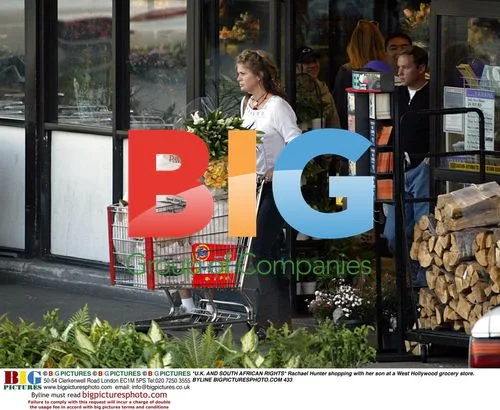 Rachael Hunter shopping with son in West Hollywood