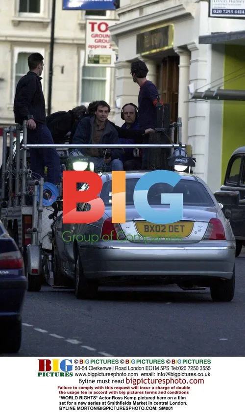 Actor Ross Kemp on film set at Smithfields Market