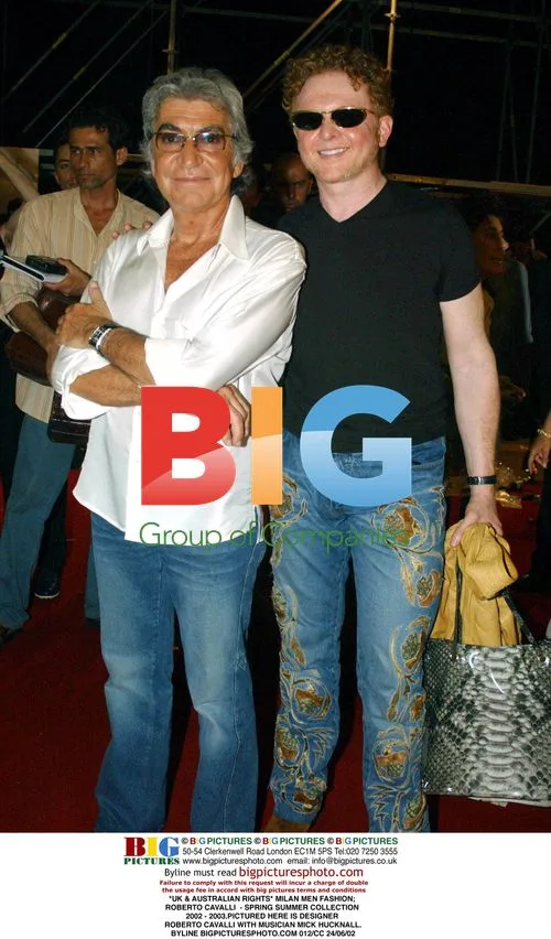 Roberto Cavalli and Mick Hucknall at Milan Fashion