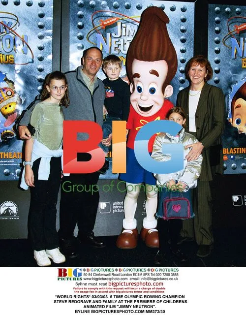 Steve Redgrave and Family at "Jimmy Neutron" Premiere
