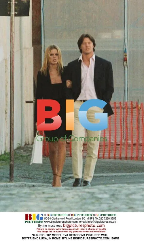 Eva Herzigova and Boyfriend Luca in Rome