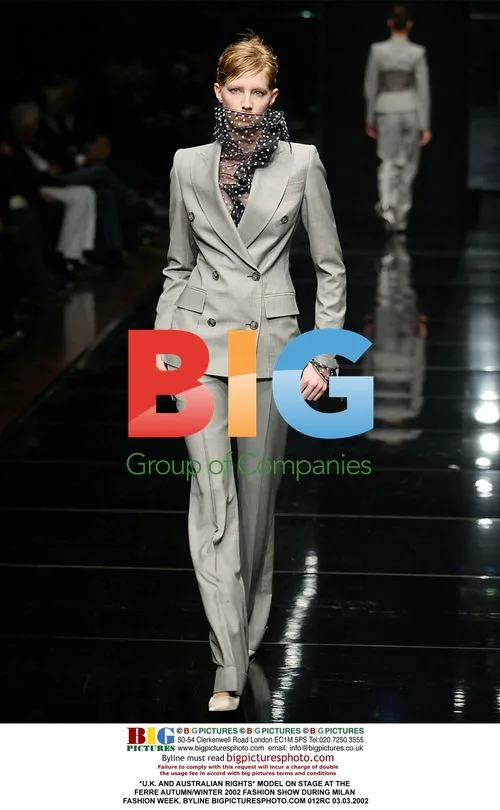 Model on stage at Ferre fashion show