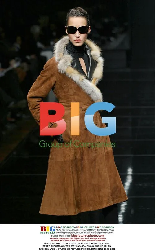 Model on stage at Ferre fashion show