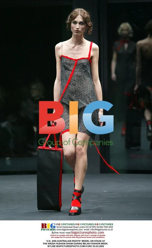 Model on stage at Krizia fashion show