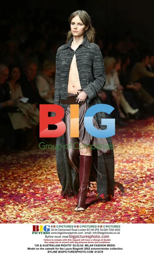 Model on catwalk for Laura Biagiotti 2002 AW collection