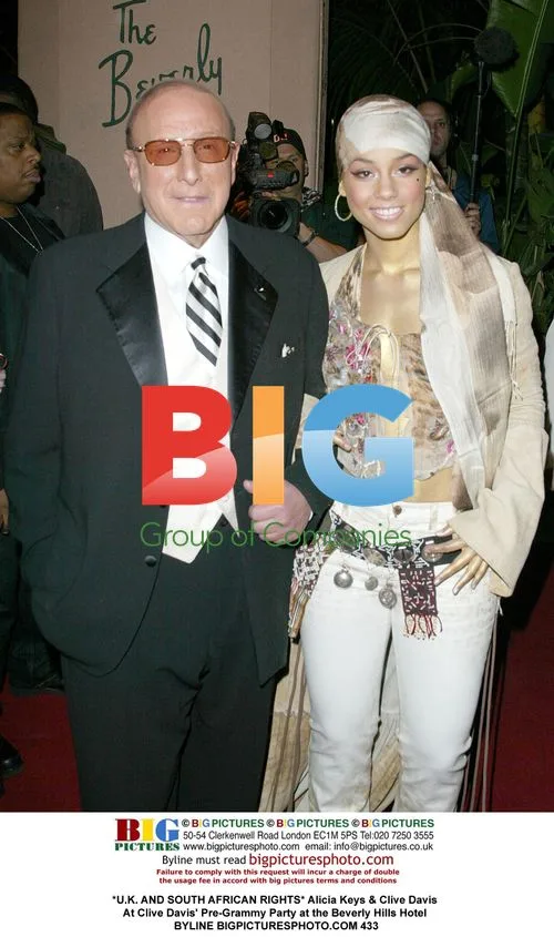 Alicia Keys & Clive Davis at Pre-Grammy Party