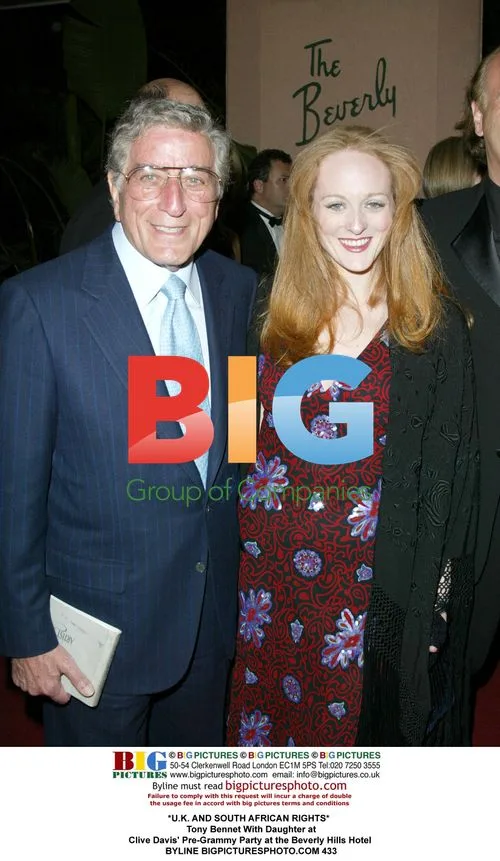 Tony Bennet with Daughter at Clive Davis' Pre-Grammy Party