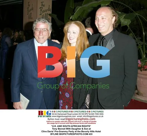Tony Bennet With Daughter & Son at Clive Davis' Party