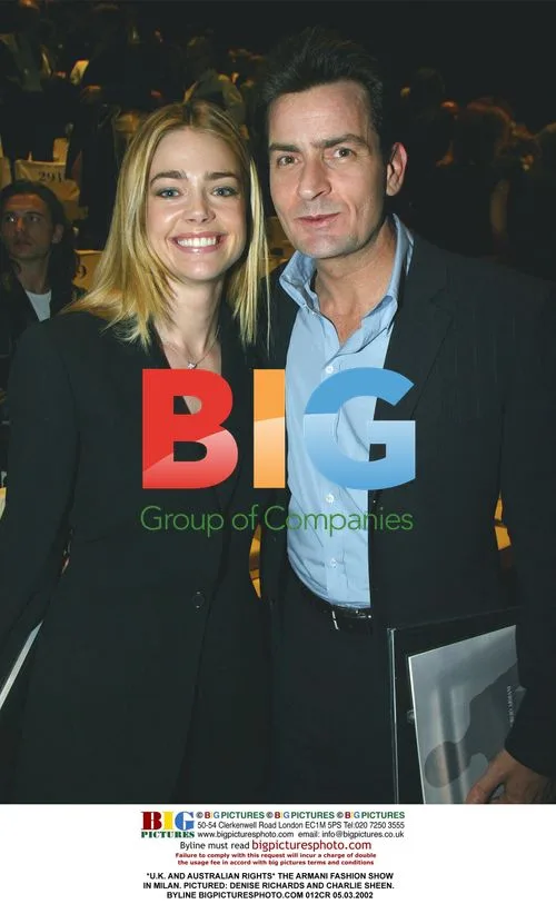 Denise Richards and Charlie Sheen at Armani Fashion Show