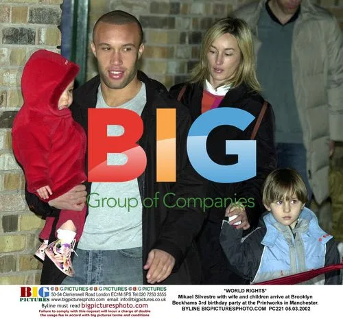 Mikael Silvestre and family at Brooklyn Beckham's 3rd birthday