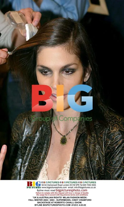 Cindy Crawford Backstage at Roberto Cavalli