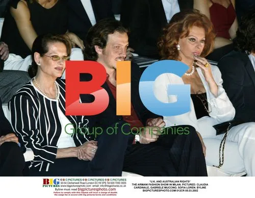 Armani Fashion Show in Milan with Cardinale, Muccino, Loren