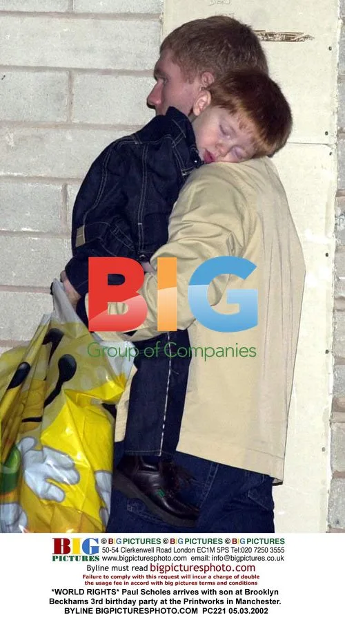 Paul Scholes at Brooklyn Beckham's 3rd birthday