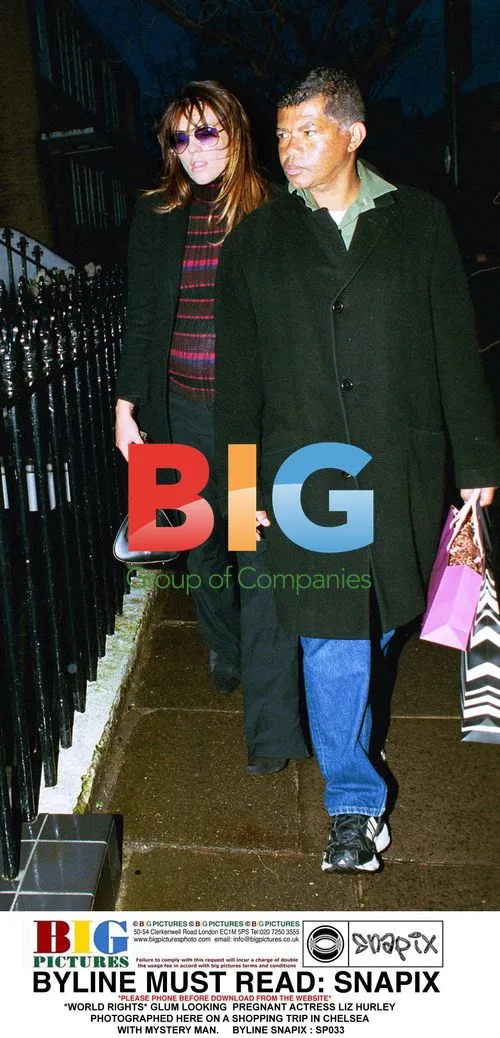 Liz Hurley in Chelsea with mystery man