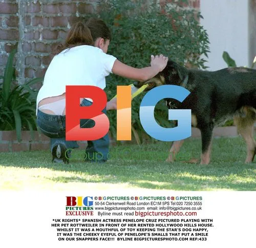 Penelope Cruz and Dog Playtime