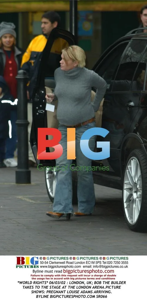 PREGNANT LOUISE ADAMS ARRIVES AT BOB THE BUILDER EVENT