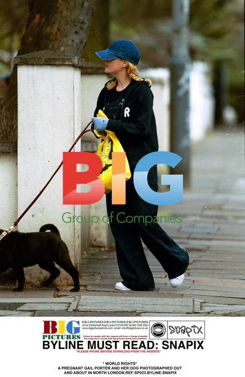 Pregnant Gail Porter and Her Dog in London