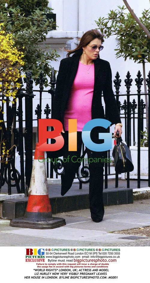 Liz Hurley Leaves Home Pregnant