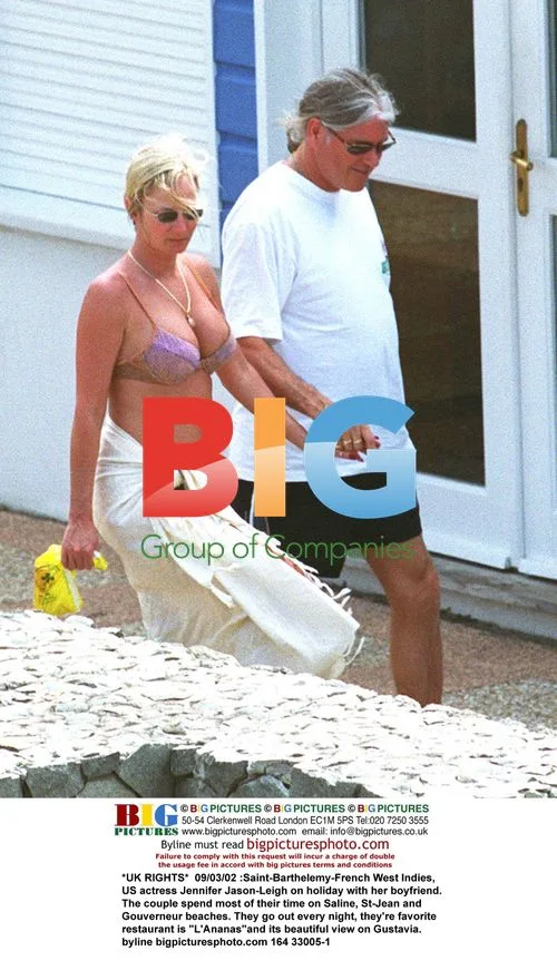 Jennifer Jason-Leigh on holiday in Saint-Barthelemy