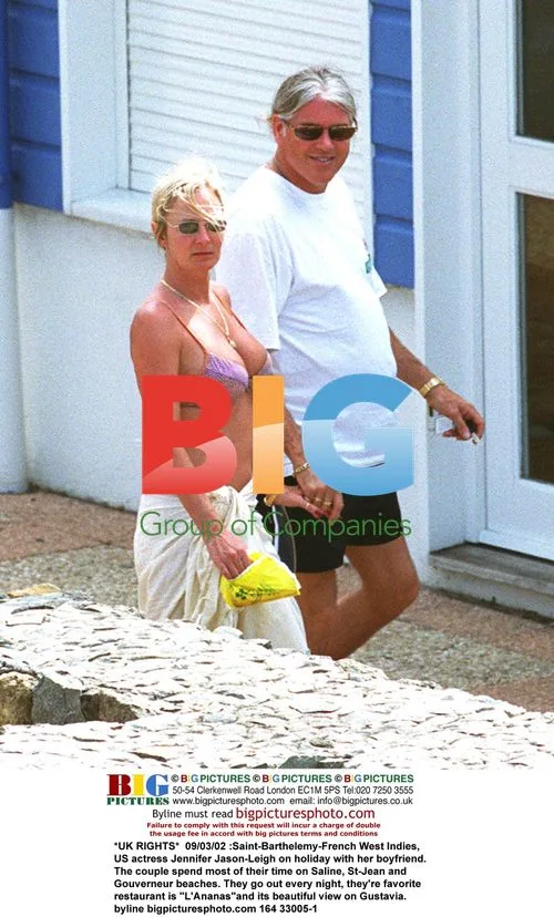 Jennifer Jason-Leigh on Holiday in St-Barthelemy