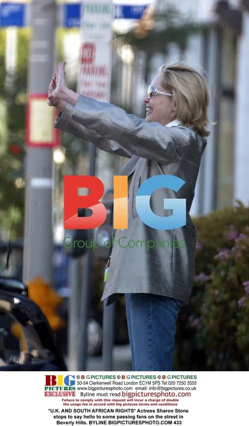 Sharon Stone greets fans in Beverly Hills