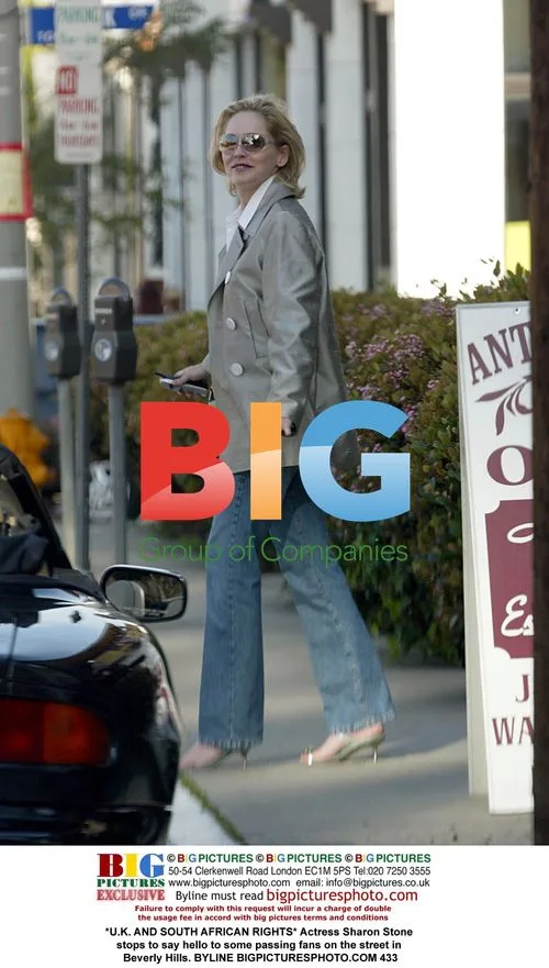Sharon Stone greets fans in Beverly Hills