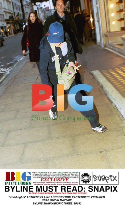 Actress Elaine Lordon out in Mayfair