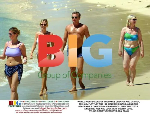 Michael Flattley and Girlfriend on Beach in Barbados