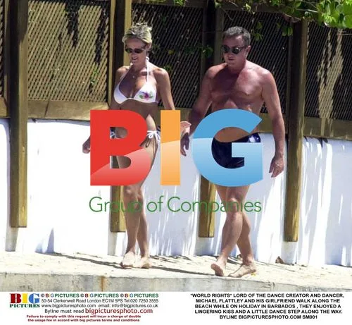 Michael Flattley and Girlfriend on Barbados Beach