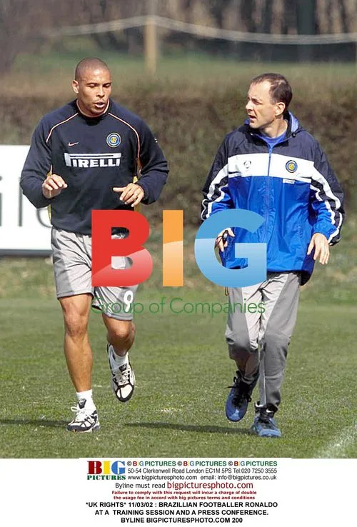 Brazillian Footballer Ronaldo at Training and Press Conference