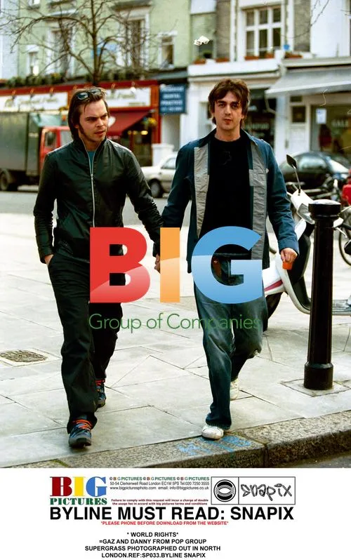Supergrass Members Gaz and Danny Out in North London
