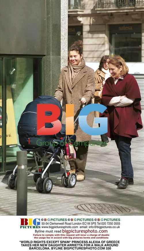 PRINCESS ALEXIA OF GREECE WITH DAUGHTER ARRIETTA IN BARCELONA