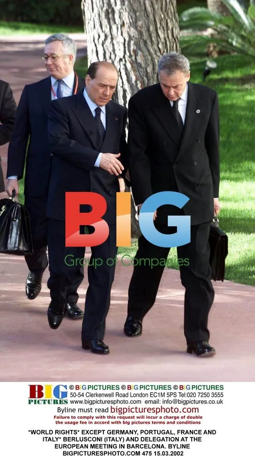 Berlusconi and Delegation at European Meeting in Barcelona
