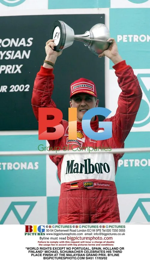 Michael Schumacher Celebrates Malaysian GP Podium