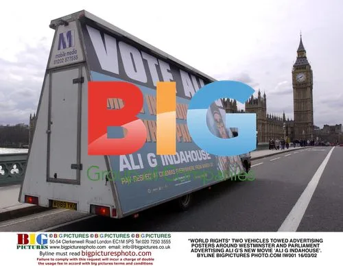 Ali G movie posters advertised in Westminster