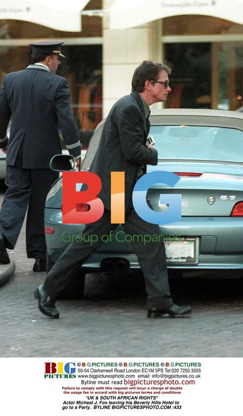 Micheal J. Fox leaving Beverly Hills Hotel