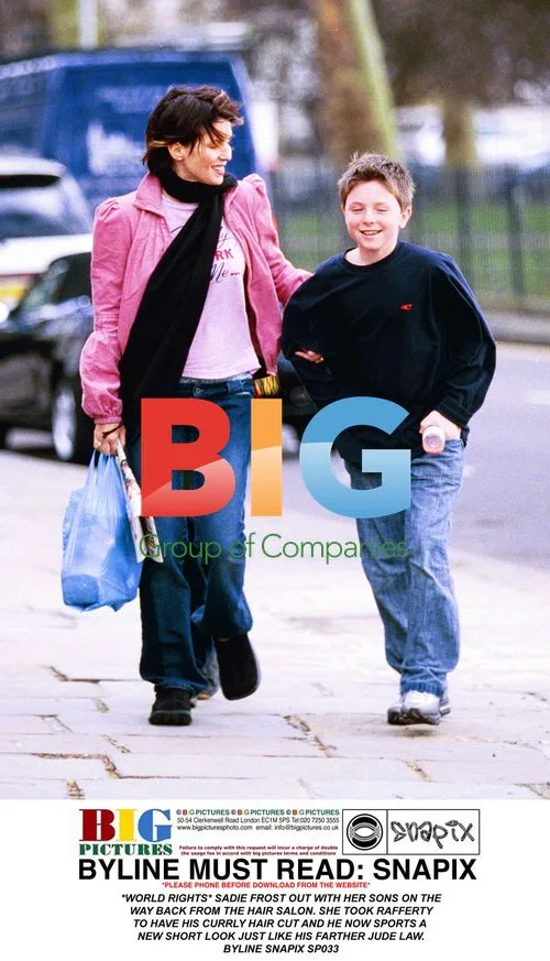 Sadie Frost with sons after haircut