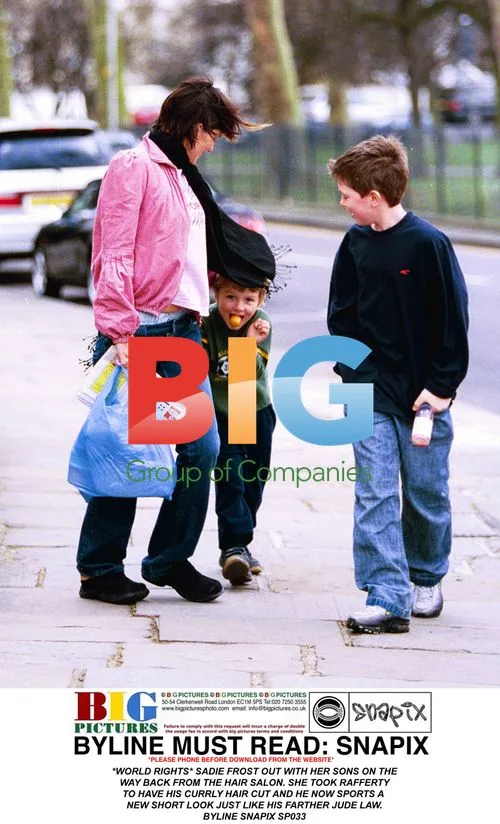 Sadie Frost with sons after haircut