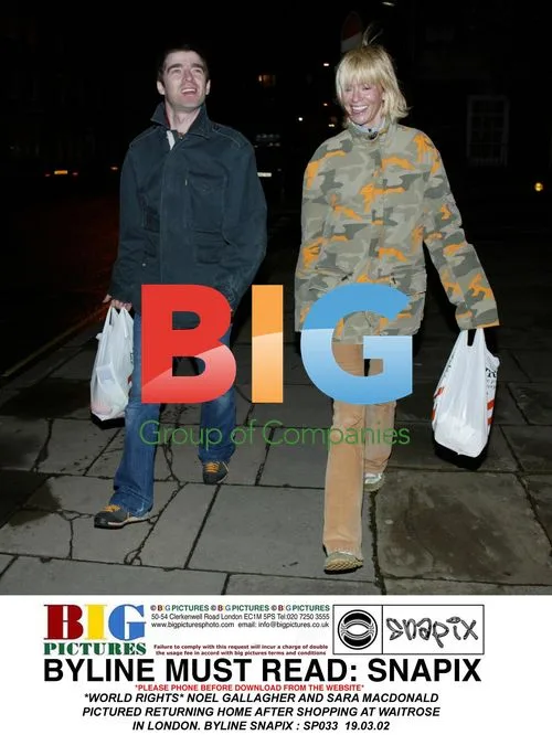 Noel Gallagher and Sara Macdonald Return Home from Waitrose