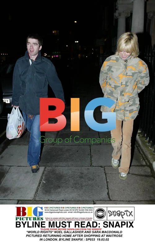 Noel Gallagher and Sara MacDonald return home from Waitrose