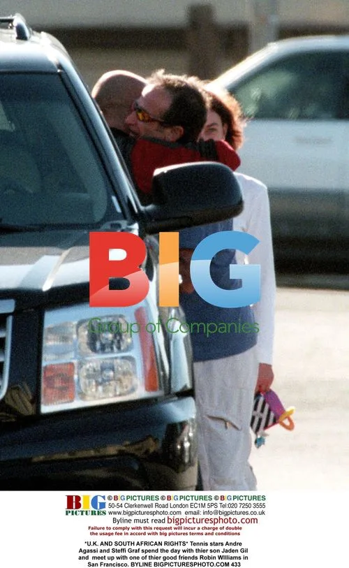 Agassi and Graf with son Jaden and friend Robin Williams