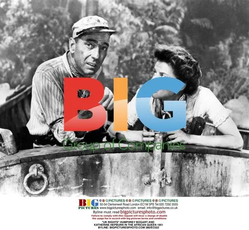 Humphrey Bogart and Katherine Hepburn in The African Queen