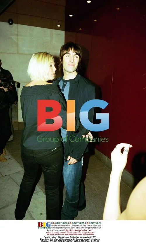 Liam Gallagher and T.V Kate Thornton at London Met Bar