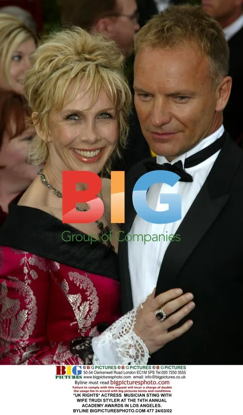 STING AND TRUDI STYLER AT 74TH OSCARS