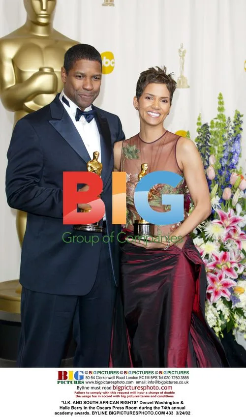 Denzel & Halle at 74th Oscars Press Room